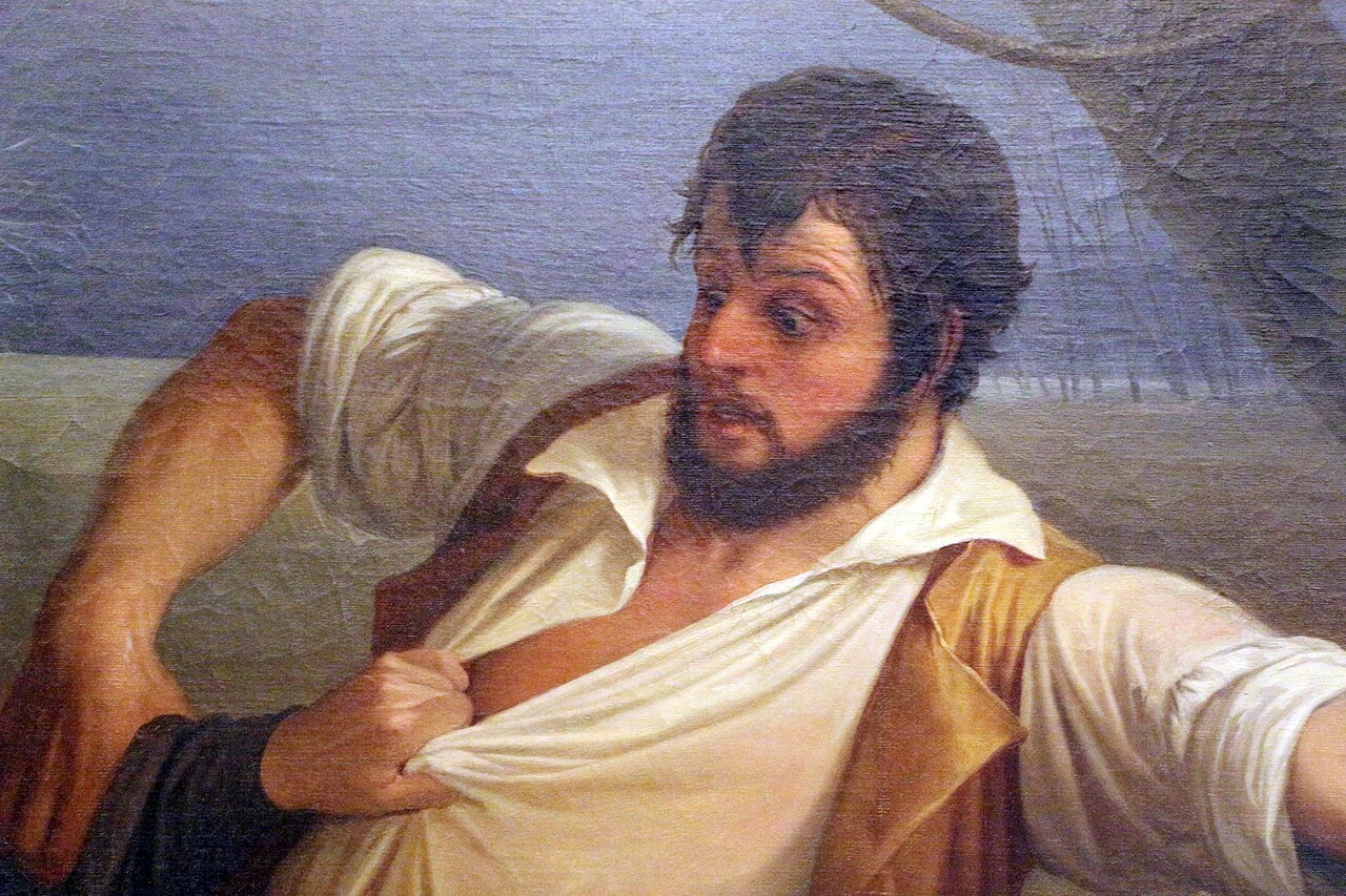 Una famiglia salvata dall'inondazione del Serchio - Galleria d'Arte Moderna, Firenze, dettaglio